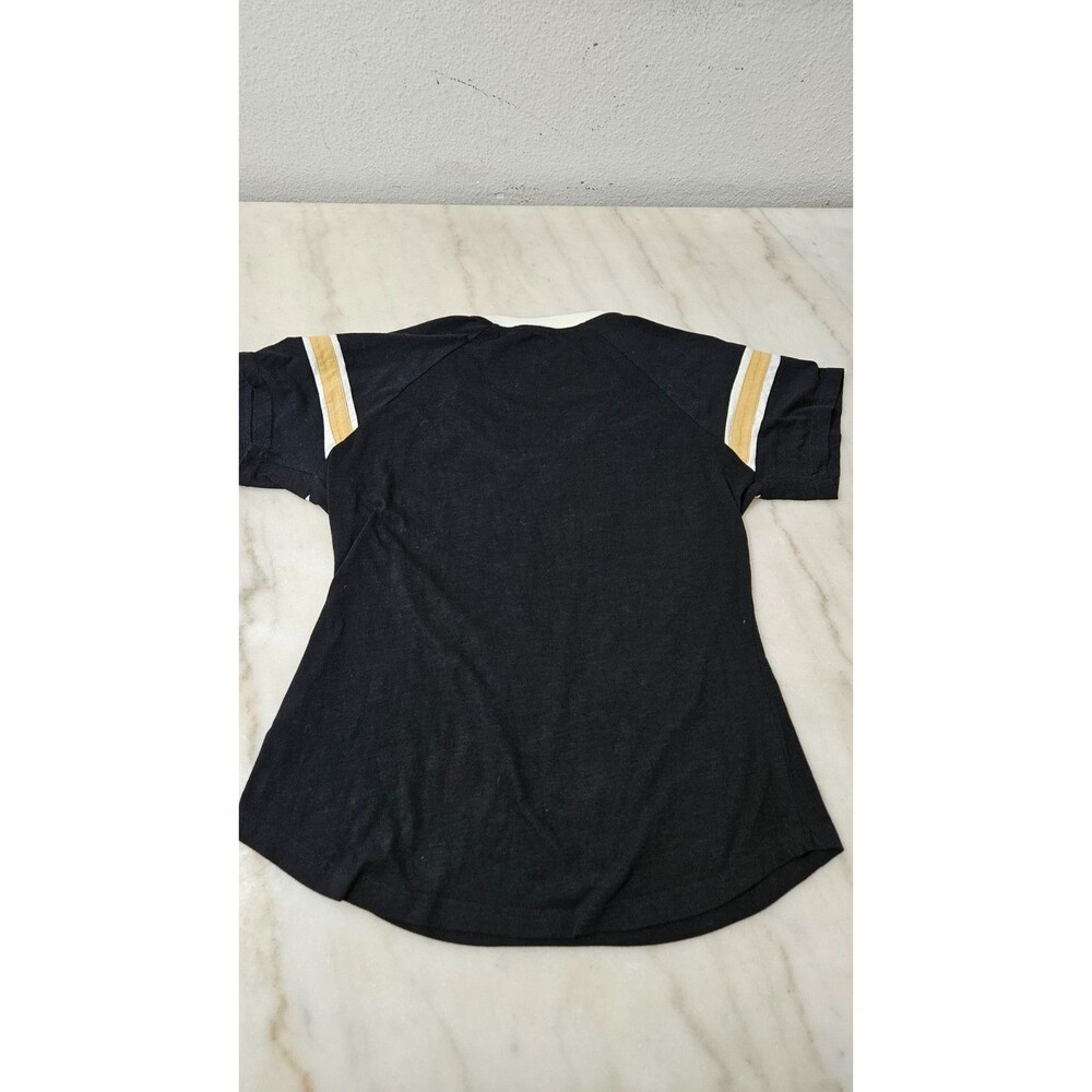 Starter Black Saints Short Sleeves Pullover V-Neck Women’s T-Shirt Size L - Picture 2 of 7